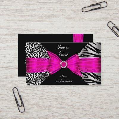 Elegant Zebra Leopard Black Hot pink