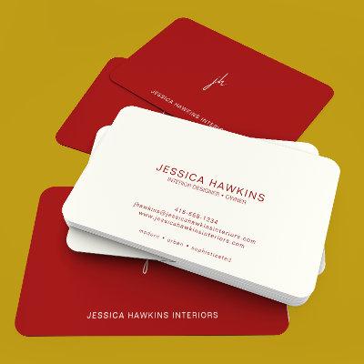 Elegantly Simple Script Monogram Crimson Red