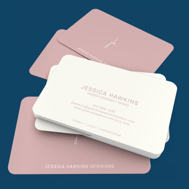 Elegantly Simple Script Monogram Dusty Rose