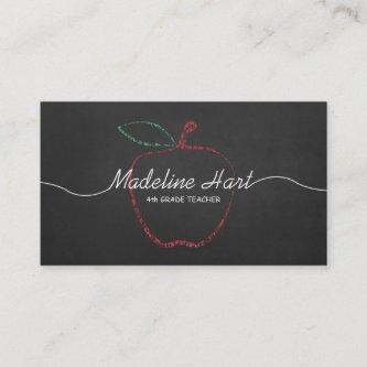 Elementary School Teacher Red Apple Chalkboard