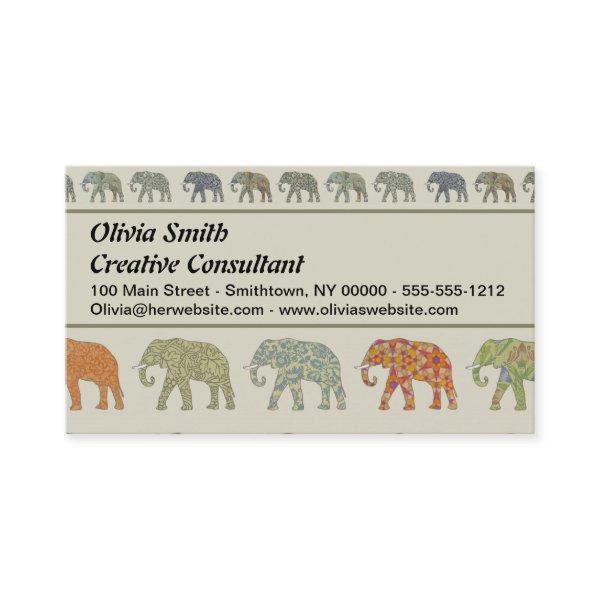 Elephant Colorful Animal Pattern Contemporary