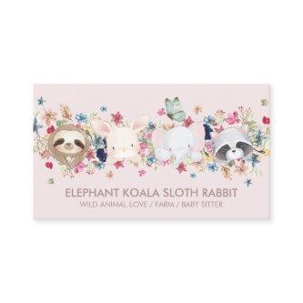 ELEPHANT KOALA SLOTH RABBIT BABY ANIMAL PINK