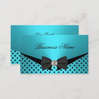 Elite Business Teal Blue Polka Dots Bow Tie
