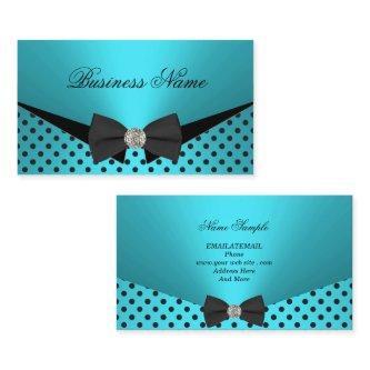 Elite Business Teal Blue Polka Dots Bow Tie