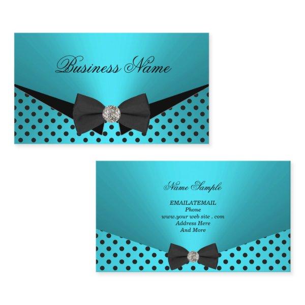 Elite Business Teal Blue Polka Dots Bow Tie