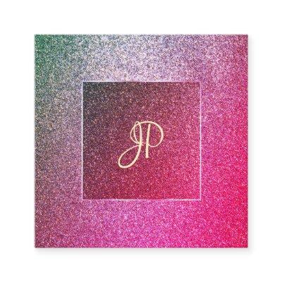 Elite Glitter Template Handwriting Script Modern Square