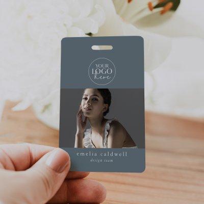 EMELIA Blue Security Name Tag Photo Employee ID Badge