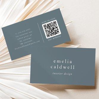 EMELIA Dusty Blue Minimalist Boho Minimal QR Code