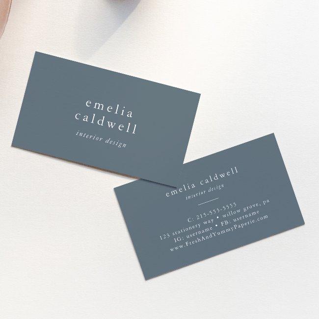EMELIA Rustic Minimal Dusty Blue Minimalist Navy