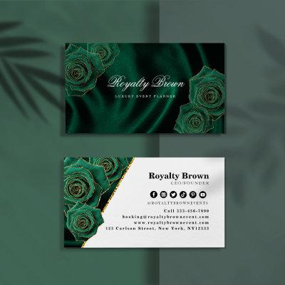 Emerald Green and Gold Rose
