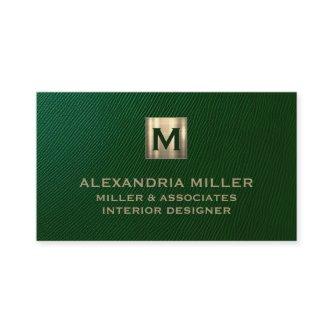 Emerald Green Brushed Gold Monogram