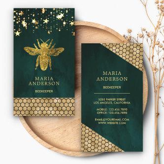 Emerald Green Gold Glitter Honey Bee Beekeeper