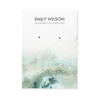 Emerald Green Silver Agate Earring Display Card