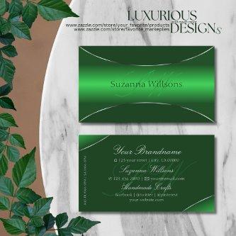Emerald Green Silver Border with Monogram Stylish