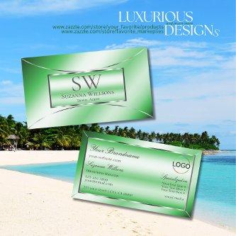 Emerald Green Silver Decor with Monogram and Logo