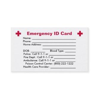 Emergency ID Card