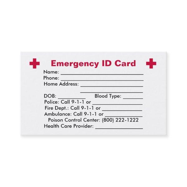 Emergency ID Card