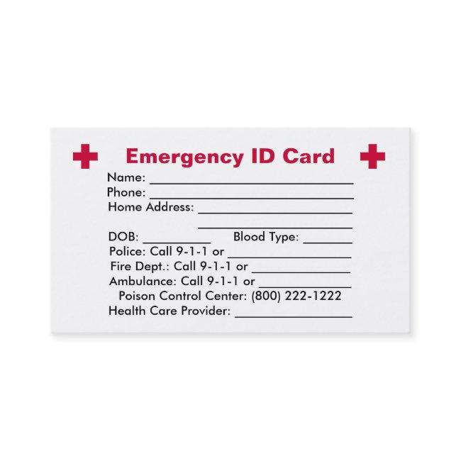 Emergency ID Card