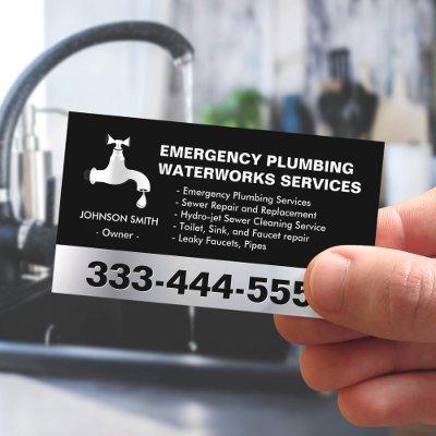 Emergency Plumbing Waterworks Service Black Silver