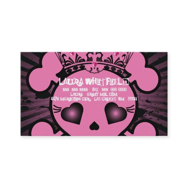 EMO Pink Skull Crossbones Girly