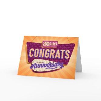 Employee 20th Anniversary Retro Signage Card