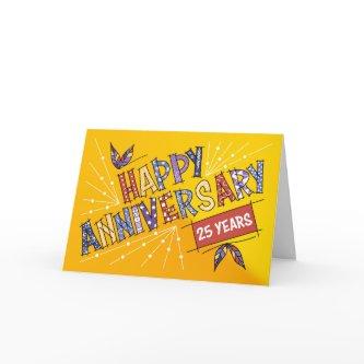 Employee 25th Anniversary Bright Colors Card
