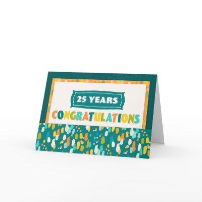 Employee 25th Anniversary Colorful Congratulations Card