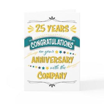 Employee 25th Anniversary Congratulations Word Art Card