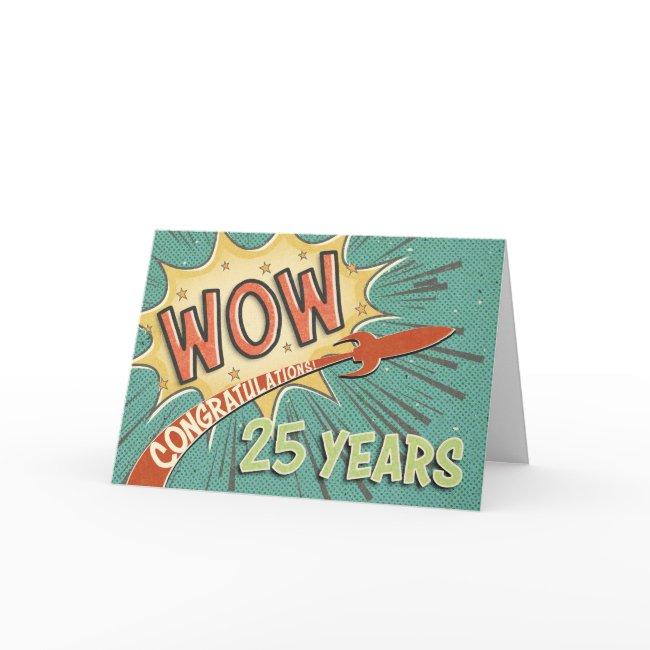 Employee 25th Anniversary Vintage Comic Book Style Card