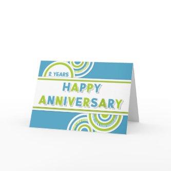 Employee 2nd Anniversary Colorful Circles Card