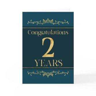 Employee 2nd Anniversary Stylish Formal Elegant Card
