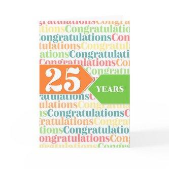 Employee Anniversary 25 Years Colorful Pattern Card