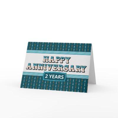 Employee Anniversary 2 Years Decorative Text Card