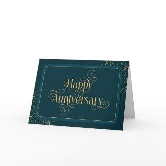 Employee Anniversary Elegant Jade Corporate Card