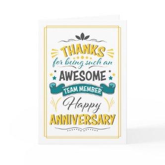 Employee Anniversary Word Art Card