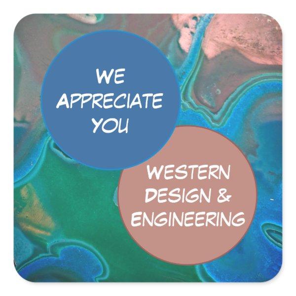 Employee Appreciation Blue Gem Office Workplace Square Sticker