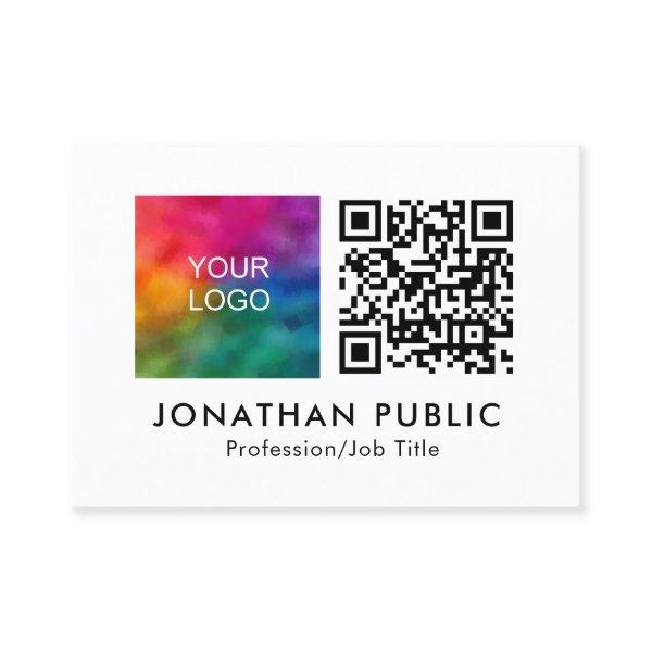Employee Name And Title QR Code Company Logo Here Calling Card