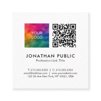 Employee Name QR Code Business Logo Here Template Square