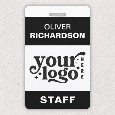 Employee Name Tag Custom Business Logo Staff  Badge