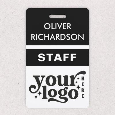 Employee Name Tag Custom Business Logo Staff Event Badge