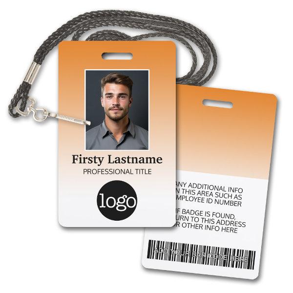 Employee - Photo, Bar Code, Logo, Name Gradient Badge