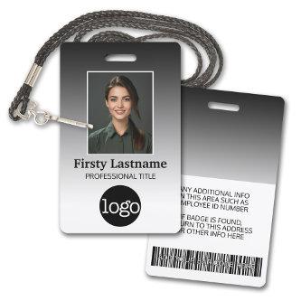 Employee - Photo, Bar Code, Logo, Name Gradient Badge