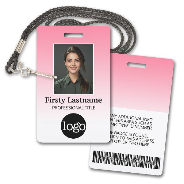 Employee - Photo, Bar Code, Logo, Name Gradient Badge
