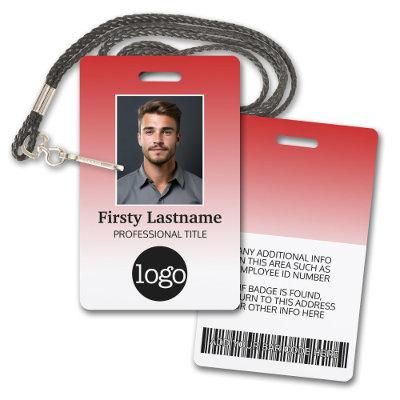 Employee - Photo, Bar Code, Logo, Name Gradient Badge