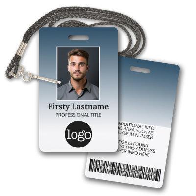 Employee - Photo, Bar Code, Logo, Name Gradient Badge