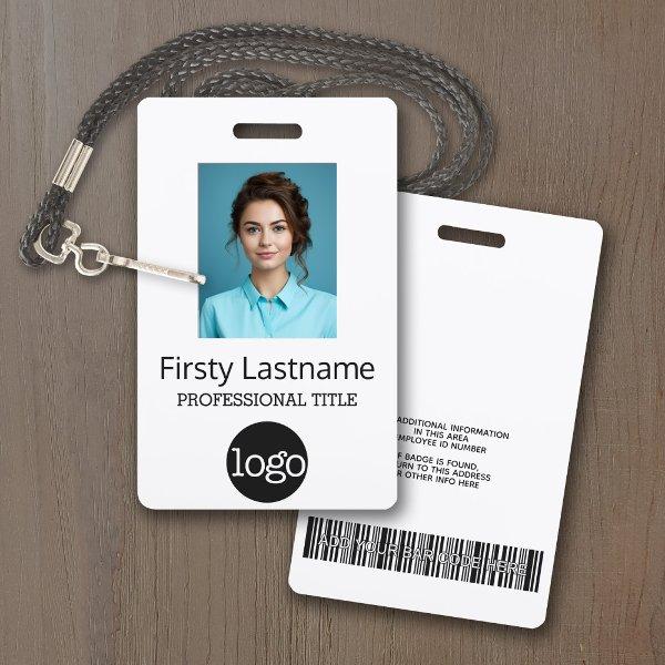 Employee - Photo, Bar Code, Logo, Name Gradient Badge