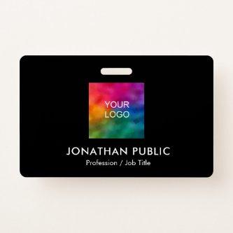 Employee Photo Business Logo Modern Elegant ID Badge