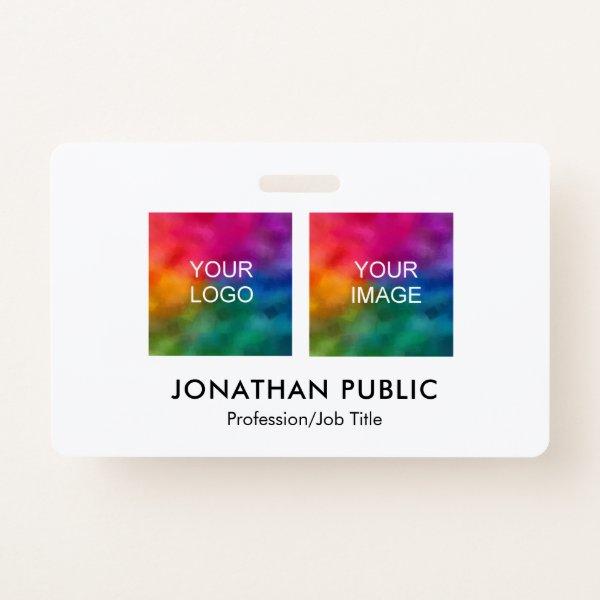 Employee Photo Company Logo Here Name And Title Badge