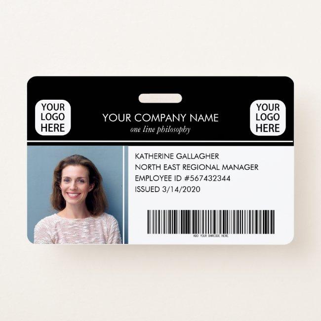 Employee Photo ID 2 Logos Company Security Badge