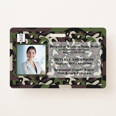 Employee Photo Logo Bar Code Business Custom Badge
